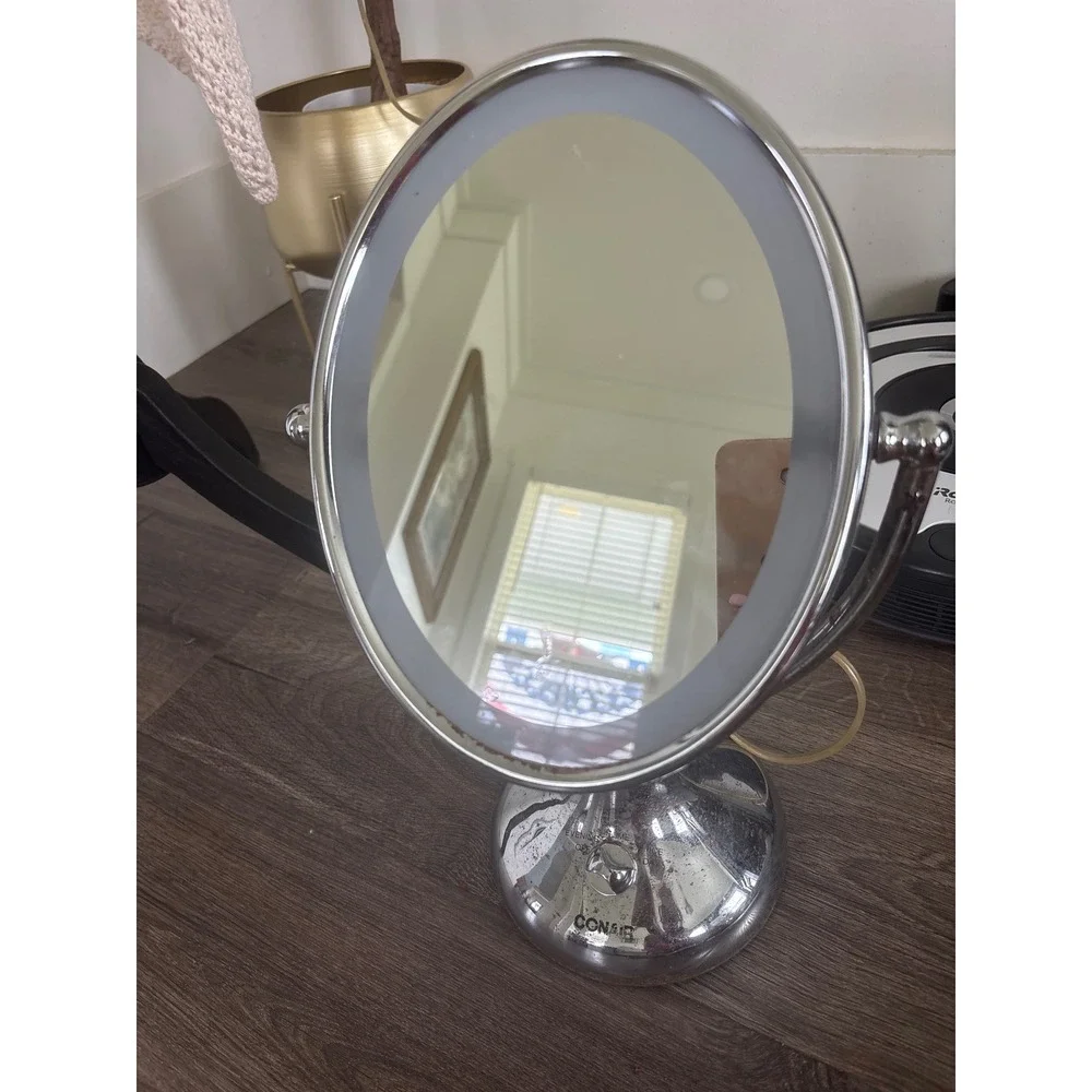 Conair Reflections Lighted Vanity Mirror Chrome BE18LCX 4 Settings Swivel Oval